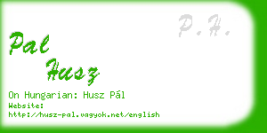 pal husz business card